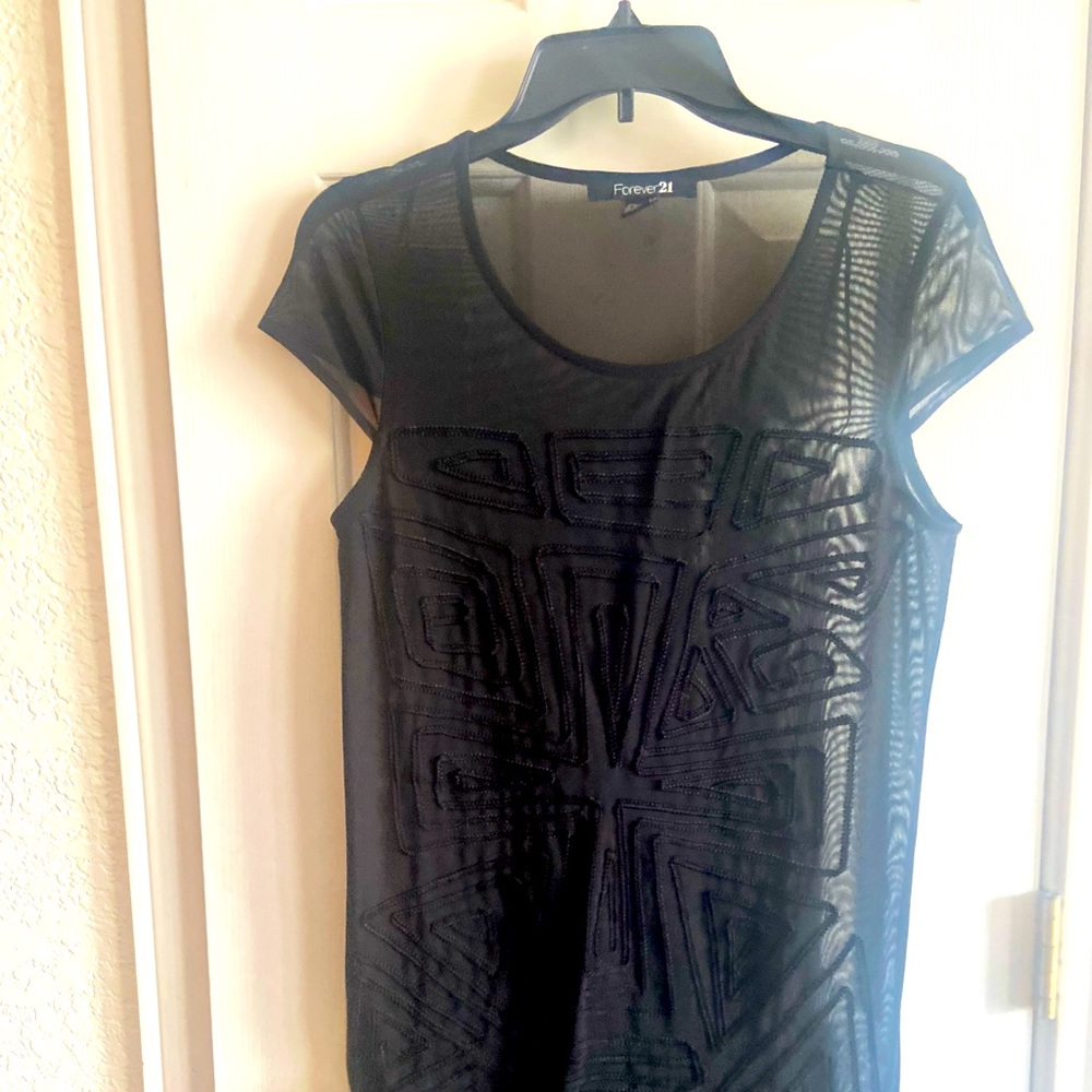 Forever 21 sheer beaded dress, size Small